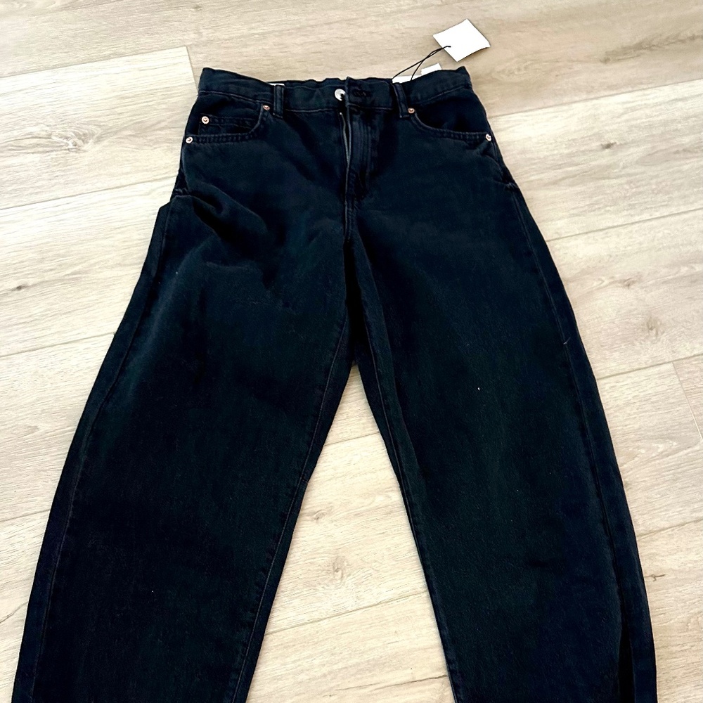 ZARA Teen Girls NEW WITH TAGS Barrel Fit Black Jeans Teen 13-14 years